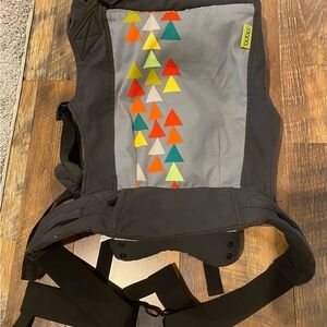 Black and Gray Kids Backpack with Colorful Triangles